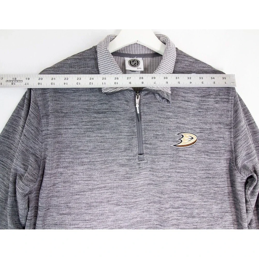 NHL Anaheim Ducks Pullover Sweater 1/4 Zip Men's Size Small Gray